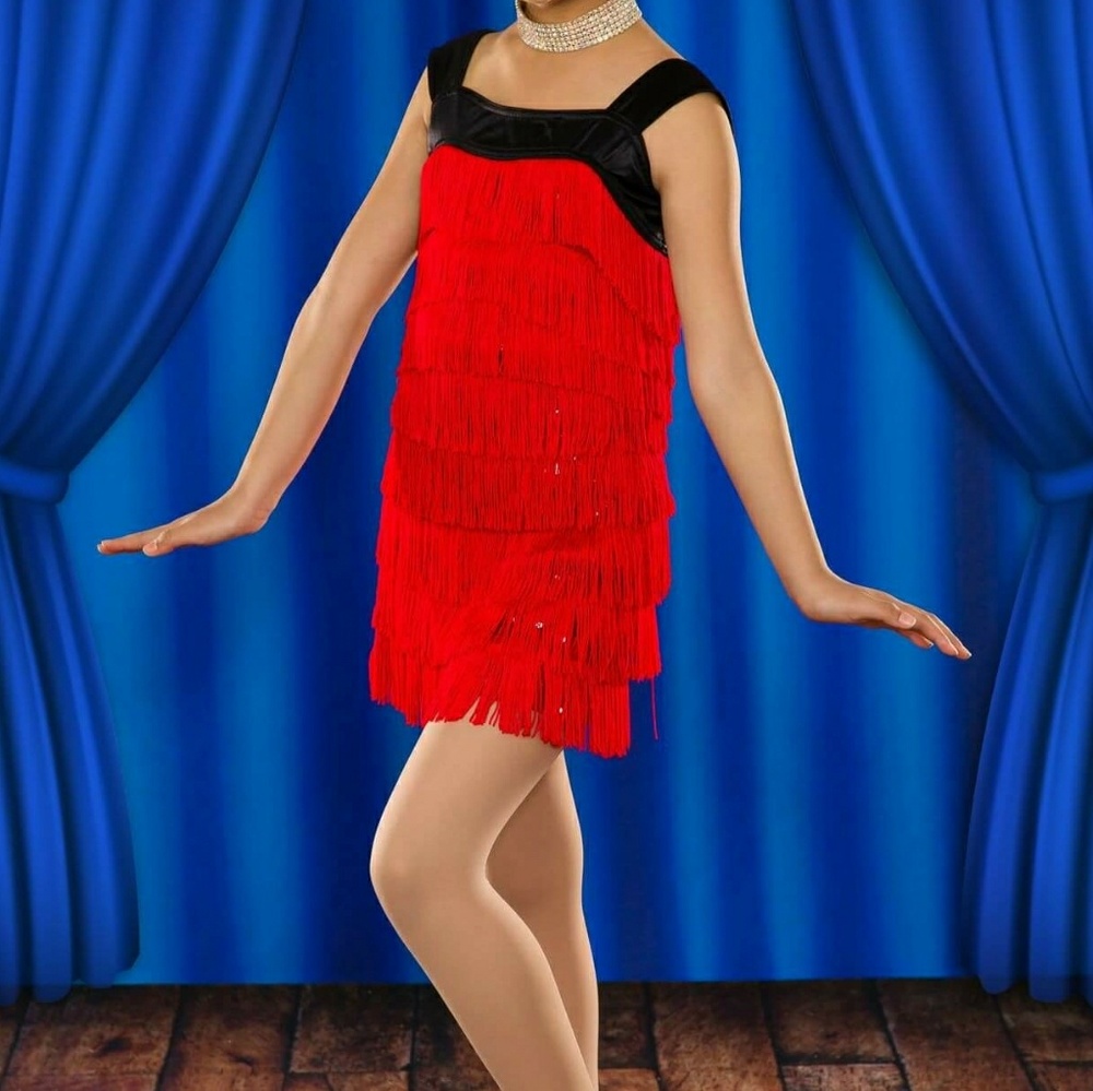 Red flapper dance costume